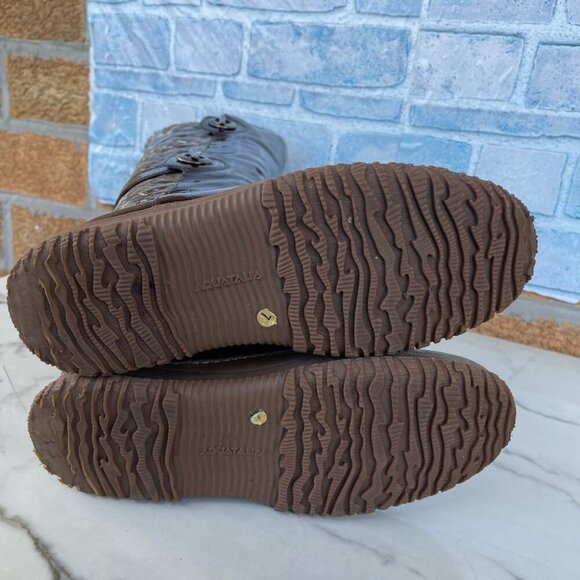 Aquatalia Avery Winter Boots Snow Shoes Womens Size 7 Brown Patent Faux Fur - Picture 7 of 10